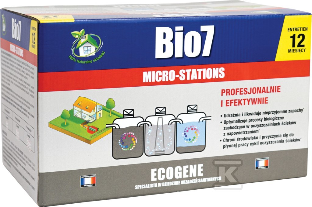 Preparat BIO7 ENTRETIEN MICROSTATIONS EKSPLOATACJA 960G do oczyszczalni biologicznych BIO7-218628 - obrazek 1
