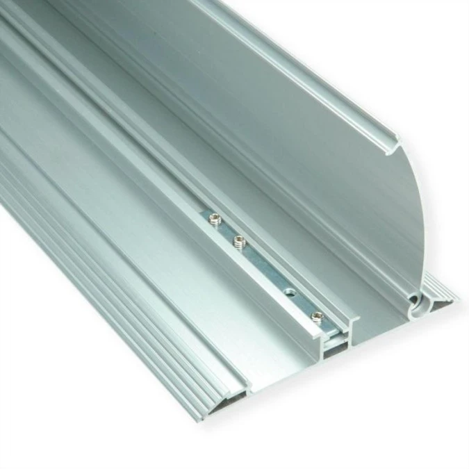 Listwa maskująca przewody TV maskownica napodłogowa naścienna 139x22mm srebrna aluminium 1,1m - obrazek 2
