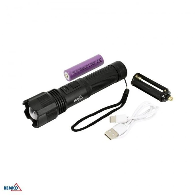 latarka hybrydowa led zoom 1200mAh IP42 C49‑LTK01 - obrazek 3