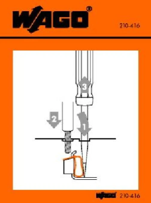 Naklejka z instrukcją obsługi do zacisku CAGE CLAMP uniwersalna 210‑416 /100szt./