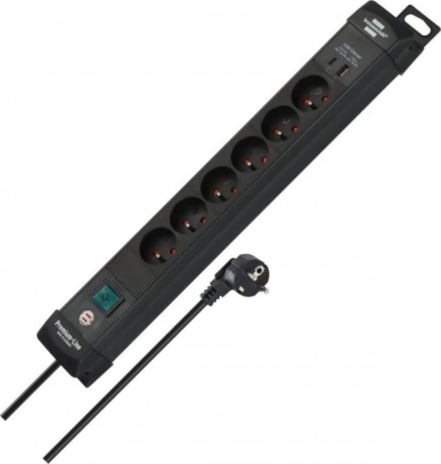 Listwa zasilająca Premium‑Line z 6 gniazdami i USB‑C PD 30W + USB‑A 18W 1951164608 - obrazek 1