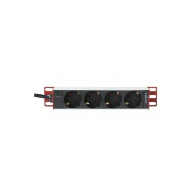 Listwa zasilająca do szaf Rack 10 , 1U, 4x gniazdo Schuko - obrazek 1