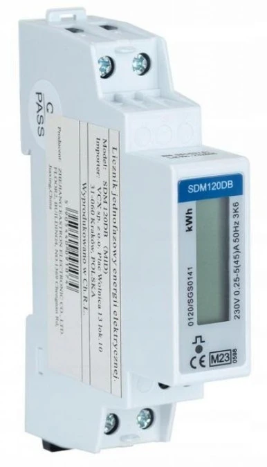 Licznik energii elektrycznej jednofazowy cyfrowy 45A SDM 120DB MID - obrazek 1