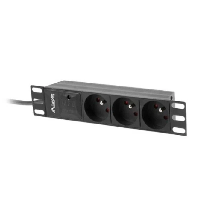 Listwa zasilająca RACK 10 1U 3 gniazda z uni‑schuko 2m LANBERG - obrazek 1
