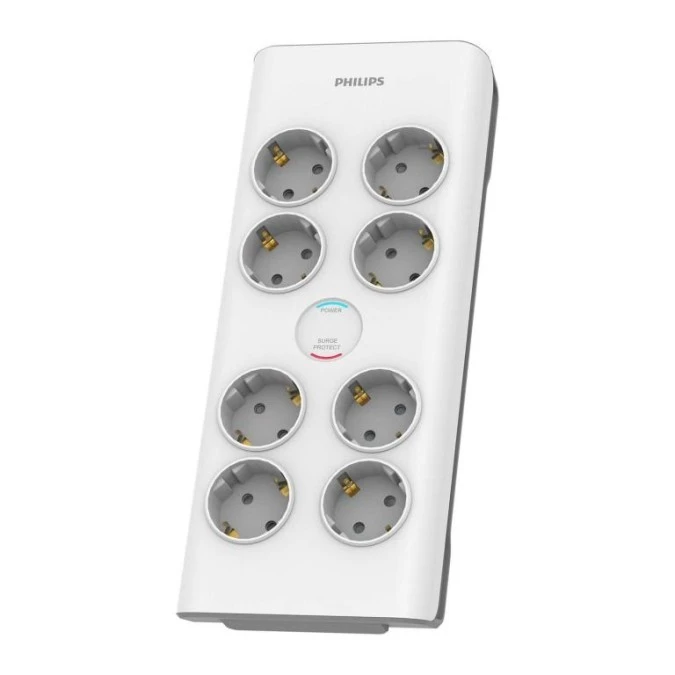 Listwa przepięciowa bez bolca pod biurko 8 gniazd schuko Philips SPN7080WA/58 - obrazek 1