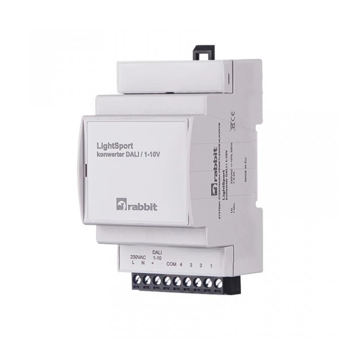LightSport Konwerter DALI/1‑10V 230 V AC , 52x104x62 mm, WE‑DALI lub 1‑10 V, IP20, TH35, RABB7012G2W12 - obrazek 3