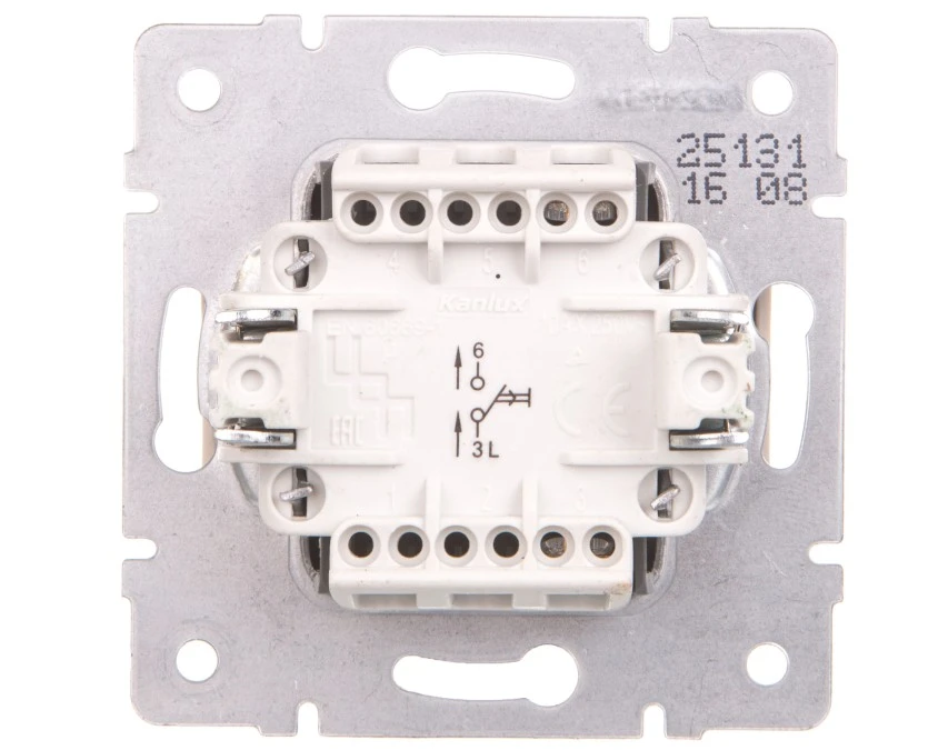 LOGI Łącznik zwierny dzwonek śrubowy 10AX 250V kremowy 021030103 25131 - obrazek 2