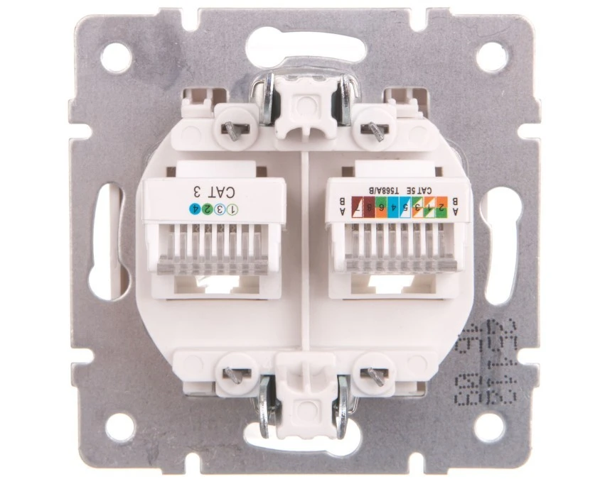LOGI Gniazdo teleinformatyczne (RJ45 Cat 5e+RJ11) Biały 25112 - obrazek 2