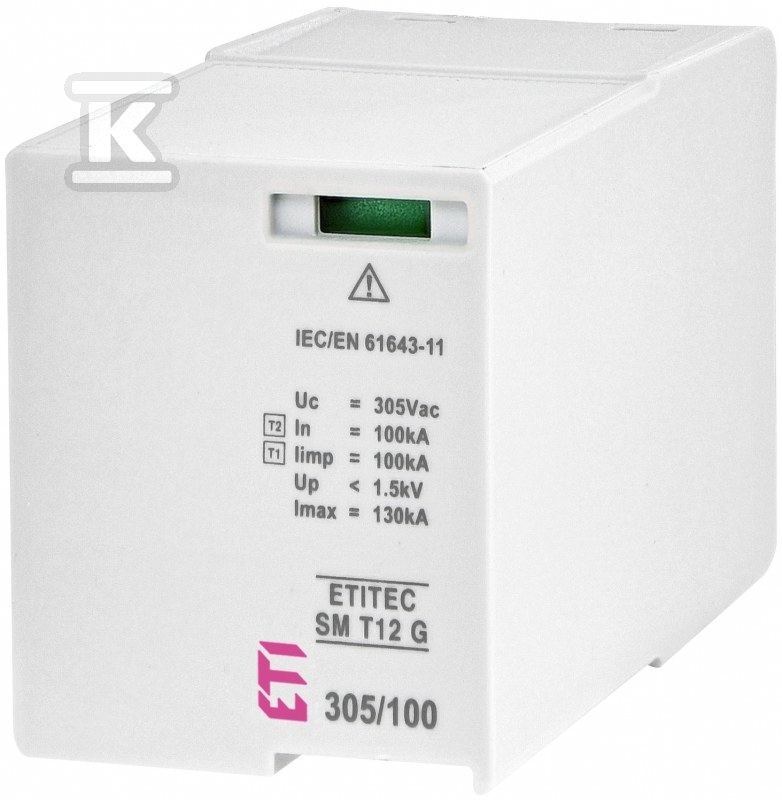 Moduł wymienny ogranicznika przepięć T1, T2 (B, C) - bez prądu upływu MOD. ETITEC SM T12 305/100 G 002440576 - obrazek 1