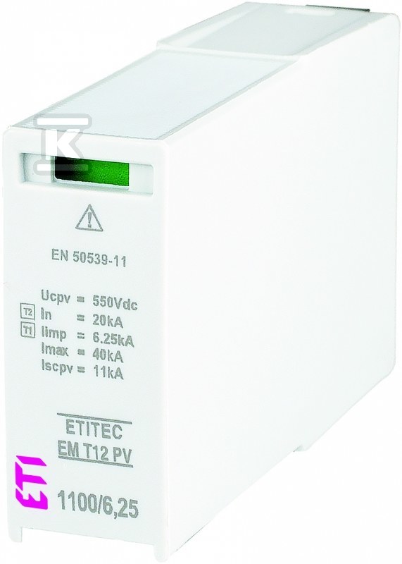 Moduł wymienny ogranicznika przepięć T1,T2 (kl.B,C) do systemów PV MOD. EM T12 PV 550/6,25 002440584