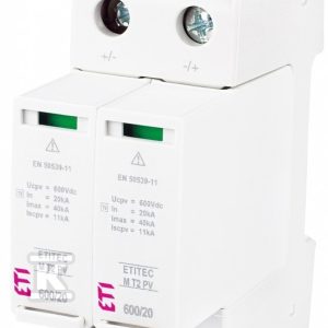 Ogranicznik przepięć T2 (C) – do systemów PV ETITEC M T2 PV 600/20 002440620 Ogranicznik przepięć T2 (C) – do systemów PV ETITEC M T2 PV 600/20 002440620