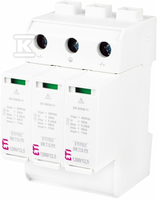 Modułowy ogranicznik przepięć ETITEC SM T12 PV 1200/12,5 Y RC 002440631 - obrazek 1