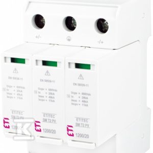Ogranicznik przepięć T2 (C) – do systemów PV ETITEC SM T2 PV 1200/20 Y 002440634 Ogranicznik przepięć T2 (C) – do systemów PV ETITEC SM T2 PV 1200/20 Y 002440634