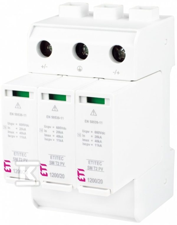 Ogranicznik przepięć T2 (C) – do systemów PV ETITEC SM T2 PV 1200/20 Y 002440634