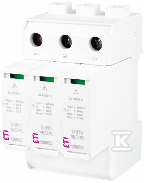 Ogranicznik przepięć T2 (C) – do systemów PV ETITEC SM T2 PV 1200/20 Y RC 002440635