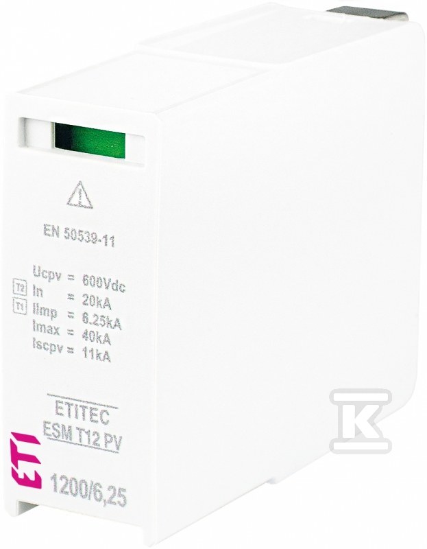 Moduł wymienny ogranicznika przepięć T1,T2 (kl.B,C) do systemów PV MOD. ESM T12 PV 600/6,25 M 002440643 - obrazek 1