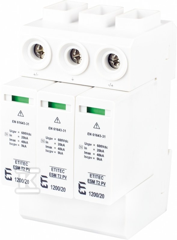 Modułowy ogranicznik przepięć ETITEC ESM T2 PV 1200/20 Y RC 002440681 - obrazek 1
