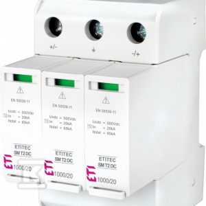 Ogranicznik przepięć T2 (B) – DC – bez prądu upływu ETITEC SM T2 DC 1000/20 Y 002440728 Ogranicznik przepięć T2 (B) – DC – bez prądu upływu ETITEC SM T2 DC 1000/20 Y 002440728