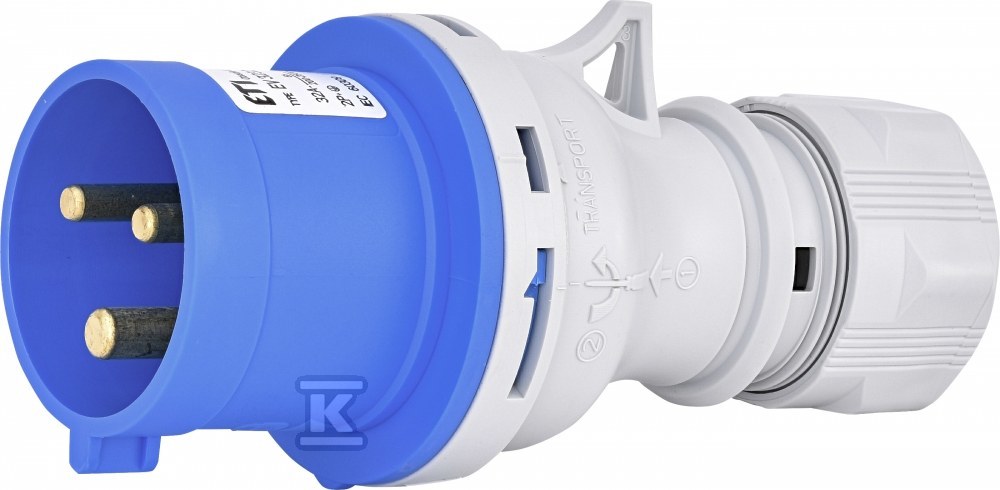 Wtyczka 32A, 230V, 2P+PE, IP44 EV 3232 004482019 - obrazek 1