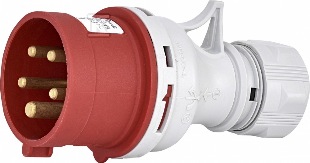 Wtyczka ze zwrotnicą faz 16A, 400V, 3P+N+PE, IP44 EVO 1653 004482022 - obrazek 1