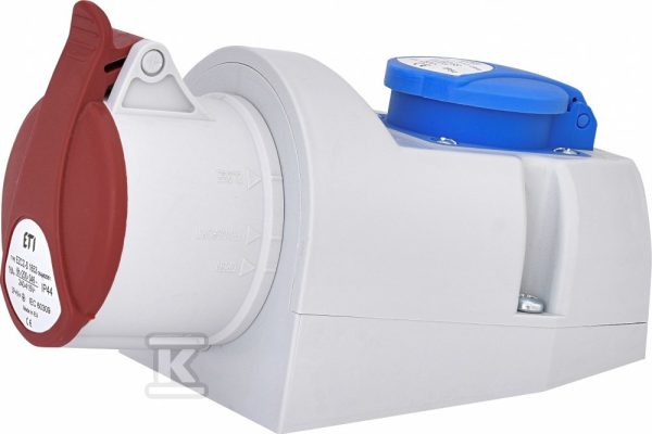 Gniazdo kombi 3P+N+PE plus 16A, 400V/230V, EE 16S Schuko IP44 EZCZ -S 1653 004482051