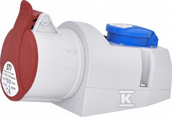 Gniazdo kombi 3P+N+PE plus 32A, 400V/230V, EE 16S Schuko IP44 EZCZ -S 3253 004482053