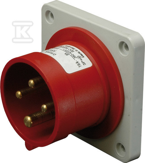 Wtyk odbiornikowy prosty ze zwrotnicą faz 16A, 400V, 3P+N+PE, IP44 ERRO 1653 004482114