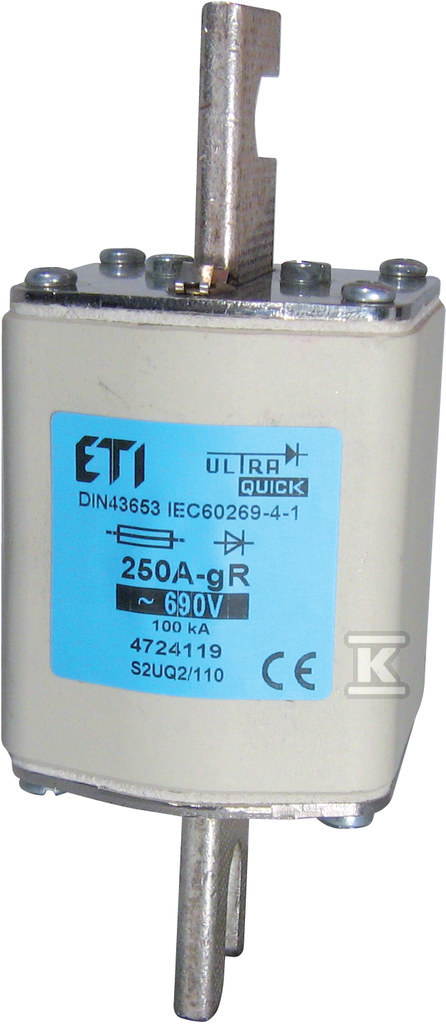 Wkładka bezpiecznikowa – NHS2/110 UQ2 gR 125A/690V – ultraszybka / zaciski śrubowe S 004724115
