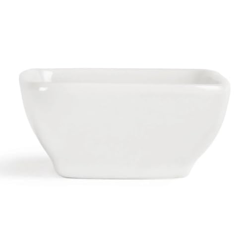 12 x Olympia miniaturowe zaokrąglone kwadratowe naczynia 60 mm porcelanowe białe miski do serwowania