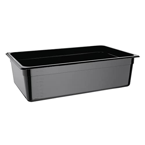 Vogue 1/1 pojemnik gastronomiczny 150 mm 19,5 l czarna patelnia do przechowywania żywności