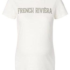 Supermom T shirt damski z krótkim rękawem French Rivera, Marshmallow P157, 36 PL Supermom T shirt damski z krótkim rękawem French Rivera, Marshmallow P157, 36 PL