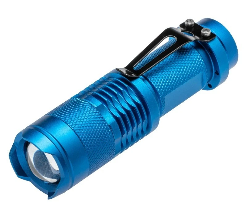 Latarka LED kieszonkowa 5W 250lm zasięg do 200m IP20 1x AA/1x14500 3.7V(bez baterii) HT1E424 - obrazek 1