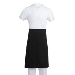 Whites Chefs odzież A968 regularne fartuchy w talii, powlekane teflonem, bawełna polimerowa, długość 76 cm x 96 szerokości, czarny
