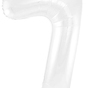 Folat Balon foliowy Cyfra 7 Biały Metaliczne Mat 86 cm Folat Balon foliowy Cyfra 7 Biały Metaliczne Mat 86 cm