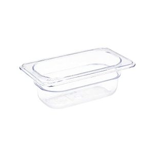 Vogue 1/9 pojemnik gastronomiczny 65 mm 0,6 l przezroczysta patelnia do przechowywania żywności Vogue 1/9 pojemnik gastronomiczny 65 mm 0,6 l przezroczysta patelnia do przechowywania żywności