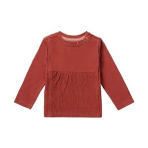Noppies Baby T shirt z długim rękawem dla dziewczynek i dziewczynek, Baked Clay N028, 56 cm