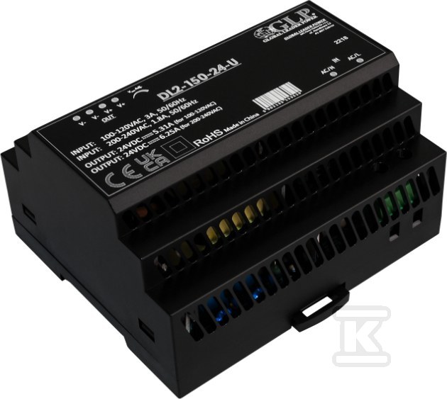 Zasilacz DL2-150-24-U o mocy 150W, stałonapięciowy zasilacz na szynę DIN w II klasie izolacji - obrazek 1