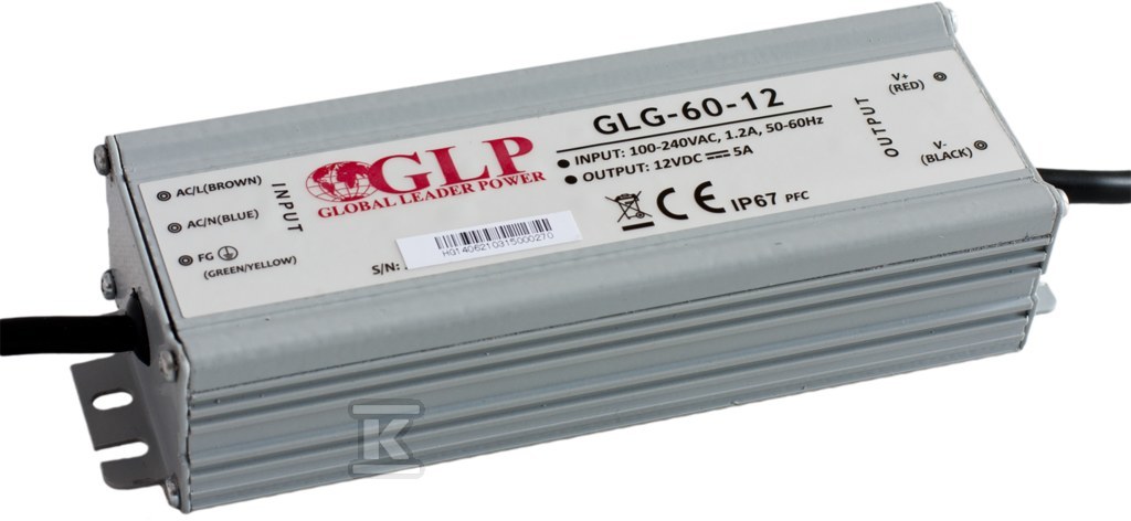 Zasilacz LED GLP 12V 5A 60W GLG-60-12 - obrazek 1