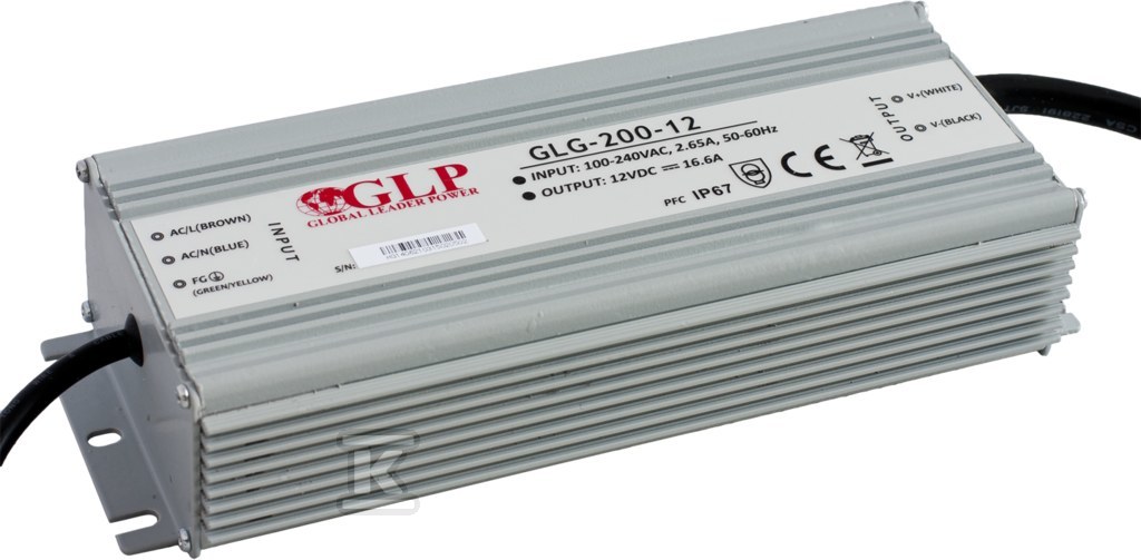 Zasilacz LED GLP 12V 16,7A 200W GLG-200-12 - obrazek 1