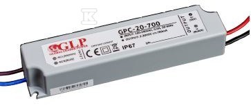 Zasilacz LED GLP 700mA/3-30V, GPC GPC-20-700 - obrazek 1