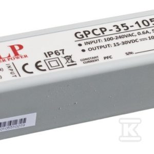 Zasilacz LED GLP 1050mA/9-30V, GPCP GPCP-35-1050 Zasilacz LED GLP 1050mA/9-30V, GPCP GPCP-35-1050
