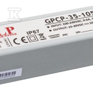 Zasilacz LED GLP 1400mA/9-24V, GPCP GPCP-35-1400 Zasilacz LED GLP 1400mA/9-24V, GPCP GPCP-35-1400