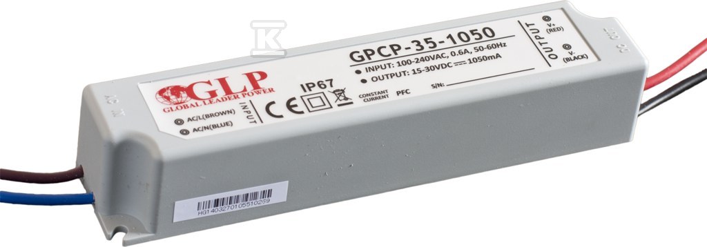 Zasilacz LED GLP 1400mA/9-24V, GPCP GPCP-35-1400 - obrazek 1
