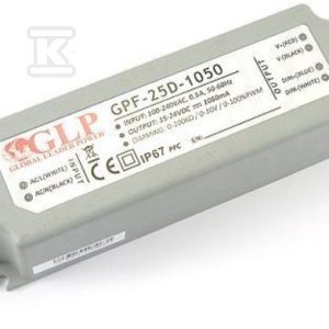 Zasilacz LED GLP 1050mA/15-24V, GPF GPF-25D-1050 Zasilacz LED GLP 1050mA/15-24V, GPF GPF-25D-1050