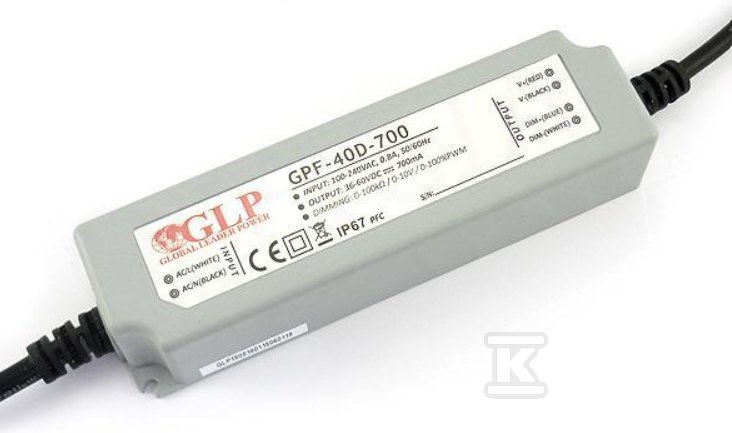 Zasilacz LED GLP 700mA/36-60V, GPF GPF-40D-700 - obrazek 1