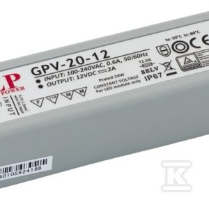 Zasilacz LED GLP 15V 1,33A 20W GPV-20-15 Zasilacz LED GLP 15V 1,33A 20W GPV-20-15