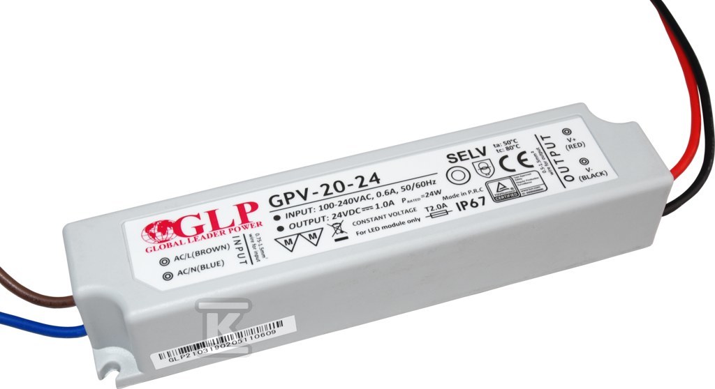 Zasilacz LED GLP 24V 1A 20W GPV-20-24 - obrazek 1