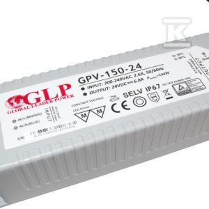 Zasilacz LED GLP 24V, 6,2A, 150W GPV-150-24 Zasilacz LED GLP 24V, 6,2A, 150W GPV-150-24