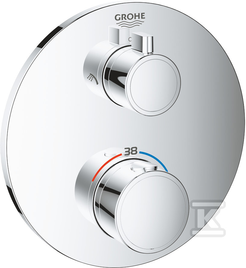 Bateria prysznicowa termostatyczna, Grohtherm, 2 wyjścia, chrom 24076000 - obrazek 1