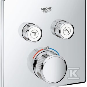 Bateria termostatyczna Grohtherm SmartControl, 2 wyjścia, chrom, blokada bezpieczeństwa, montaż podtynkowy 29124000